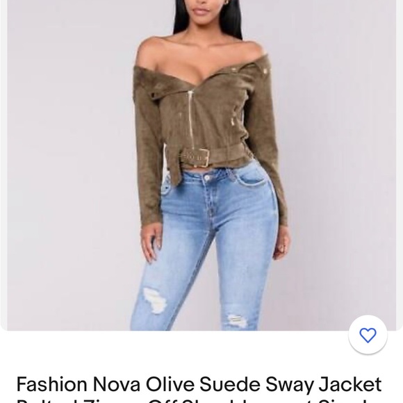 Off the shoulder belted suede jacket - Picture 7 of 9